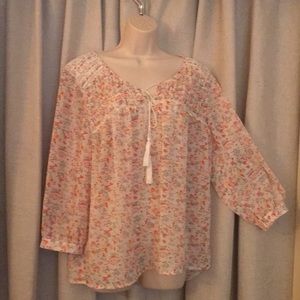 Ladies Boho semi sheer blouse